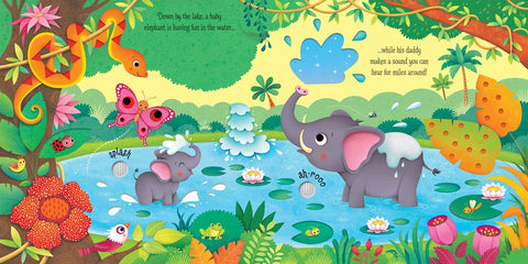 Jungle Sounds - Noisy Book-AllSensory, Baby Books & Posters, Baby Musical Toys, Baby Sensory Toys, Early Years Books & Posters, Early Years Literacy, Music, Sensory Seeking, Stock, Usborne Books-Learning SPACE