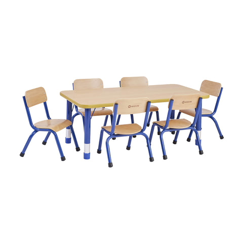 Milan Rectangular Tables - 6 or 8 Seater-Classroom Table, Furniture, Height Adjustable, Profile Education, Rectangular, Table-Learning SPACE