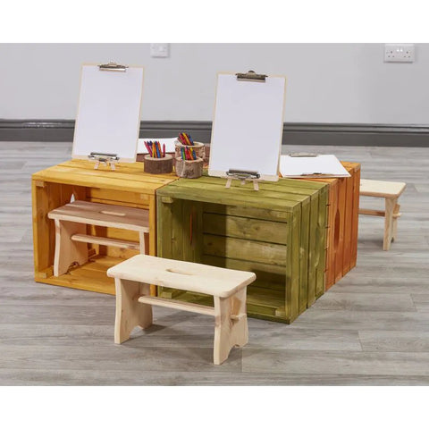 Large Coloured Crates Storage/Seats 4 Pack-Children's Wooden Seating, Cosy Direct, Seating, Storage Bins & Baskets-Learning SPACE