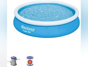 Large Fast Set Pool (12ft)-Pool, Water & Sand Toys-Bestway, Featured, Seasons, Stock, Summer, Swimming Pools-Learning SPACE
