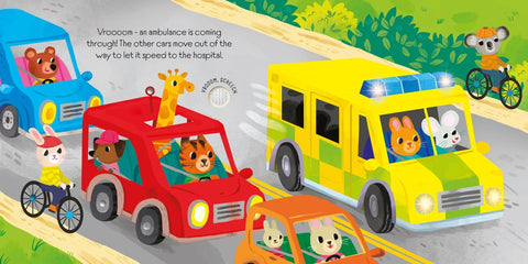 Lights and Sounds Emergency Vehicles Book-Baby Books & Posters, Cars & Transport, Early Years Books & Posters, Imaginative Play, Sound Books, Usborne Books-Learning SPACE