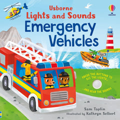 Lights and Sounds Emergency Vehicles Book-Baby Books & Posters, Cars & Transport, Early Years Books & Posters, Imaginative Play, Sound, Sound Books, Usborne Books-Learning SPACE