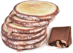 Log Slice Padded Sit Pads (Set of 6)-Placemats & Coasters-Bean Bags & Cushions, Calmer Classrooms, Classroom Packs, Cushions, Forest School & Outdoor Garden Equipment, Nature Learning Environment, Nurture Room, Playground, Playground Equipment, Sensory Garden, Sit Mats, Stock, World & Nature-Learning SPACE