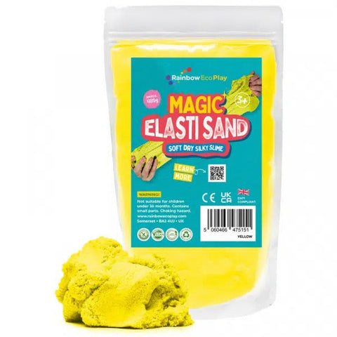 Magic Elasti Sand 485g-Early Education & Smart Toys-Arts & Crafts, Baby Bath. Water & Sand Toys, Calming and Relaxation, Craft Activities & Kits, Early Arts & Crafts, Eco Friendly, Helps With, Messy Play, Modelling Clay, Primary Arts & Crafts, Rainbow Eco Play, Sand, Sand & Water, Tactile Toys & Books, Water & Sand Toys-Yellow-Learning SPACE