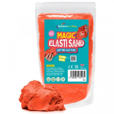 Magic Elasti Sand 485g-Early Education & Smart Toys-Arts & Crafts, Baby Bath. Water & Sand Toys, Calming and Relaxation, Craft Activities & Kits, Early Arts & Crafts, Eco Friendly, Helps With, Messy Play, Modelling Clay, Primary Arts & Crafts, Rainbow Eco Play, Sand, Sand & Water, Tactile Toys & Books, Water & Sand Toys-Red-Learning SPACE