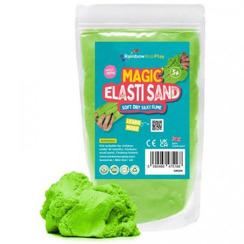 Magic Elasti Sand 485g-Early Education & Smart Toys-Arts & Crafts, Baby Bath. Water & Sand Toys, Calming and Relaxation, Craft Activities & Kits, Early Arts & Crafts, Eco Friendly, Helps With, Messy Play, Modelling Clay, Primary Arts & Crafts, Rainbow Eco Play, Sand, Sand & Water, Tactile Toys & Books, Water & Sand Toys-Green-Learning SPACE