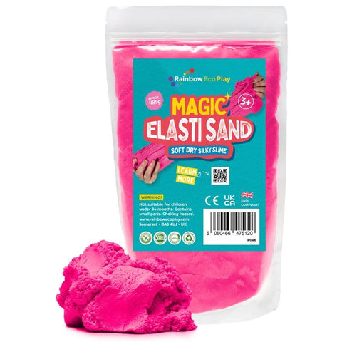 Magic Elasti Sand 485g-Early Education & Smart Toys-Arts & Crafts, Baby Bath. Water & Sand Toys, Calming and Relaxation, Craft Activities & Kits, Early Arts & Crafts, Eco Friendly, Helps With, Messy Play, Modelling Clay, Primary Arts & Crafts, Rainbow Eco Play, Sand, Sand & Water, Tactile Toys & Books, Water & Sand Toys-Pink-Learning SPACE