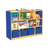 Milan 8 Compartment Cabinets with 4 Coloured Trays-Classroom Furniture, Shelves, Storage, Storage Bins & Baskets-Blue-Learning SPACE