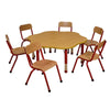 Milan Flower Table-Classroom Table, Flower, Furniture, Height Adjustable, Profile Education, Table-Red-Learning SPACE