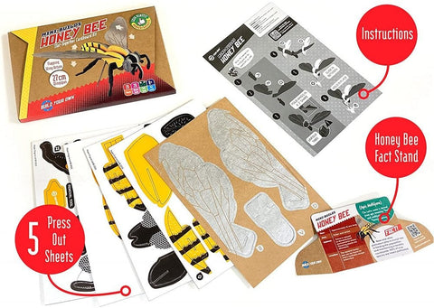 Mini Build Your Own - Honey Bee Eco Friendly Cardboard Slot Together Kit-Additional Need, Arts & Crafts, Craft Activities & Kits, Eco Friendly, Engineering & Construction, Fine Motor Skills, Gifts for 8+, Helps With, Learning Activity Kits, Paper Engine, S.T.E.M, Technology & Design, World & Nature-Learning SPACE