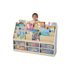 Modern Thrifty 6 Compartment Book Storage with 6 Clear Trays-Bookcases, Classroom Displays, Shelves, Storage, Storage Bins & Baskets-Learning SPACE