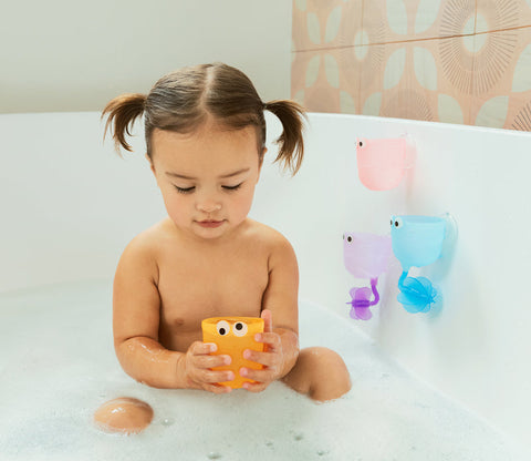 Munchkin Bath Toy Cups Water Falls 4Pk-Baby Bath. Water & Sand Toys, Oral Motor & Chewing Skills, Water & Sand Toys-Learning SPACE