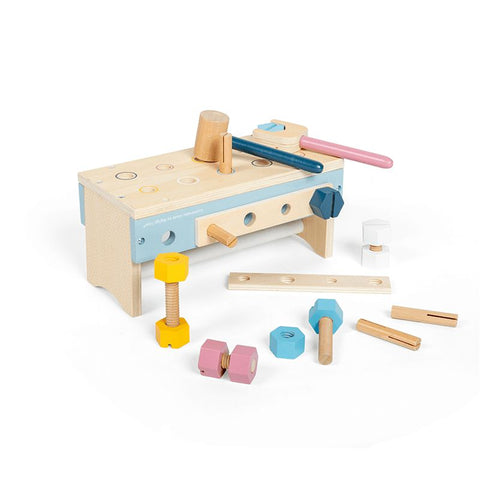 My First Workbench Wooden-Bigjigs Toys, Engineering & Construction, Gifts For 2-3 Years Old, S.T.E.M, Technology & Design, Wooden Toys-Learning SPACE