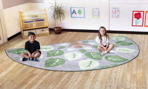 Natural World™ Semi-Circle Placement 3x1.5m Carpet-Corner & Semi-Circle, Kit For Kids, Mats & Rugs, Nature Sensory Room, Neutral Colour, Placement Carpets, Rugs-Learning SPACE