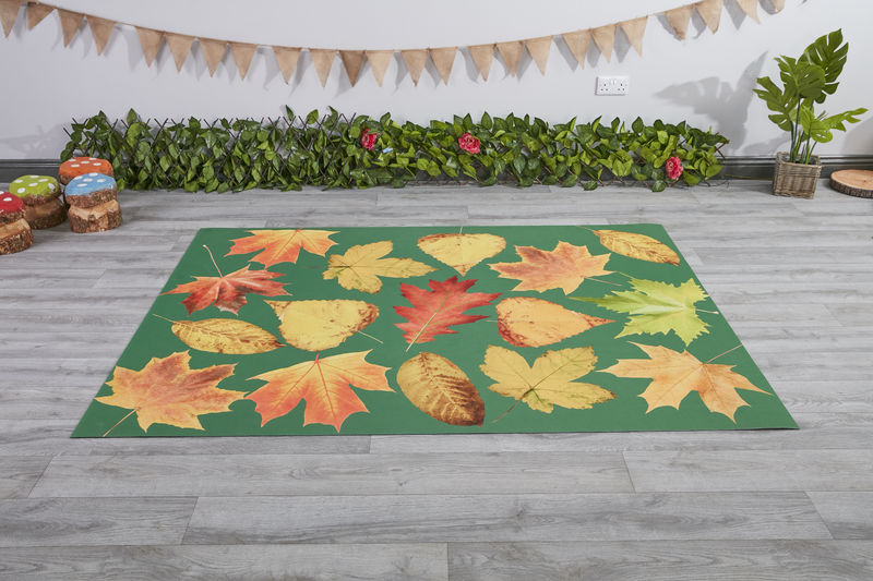 Nature Leaf Placement Carpet (1Pk)-Cosy Direct, Neutral Colour, Placement Carpets, Rectangular, World & Nature-Learning SPACE
