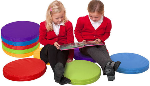 Pack of 10 Carry Cushions-Bean Bags & Cushions, Chill Out Area, Cushions, Eden Learning Spaces, Mats, Multi-Colour, Sit Mats, Stock-Learning SPACE