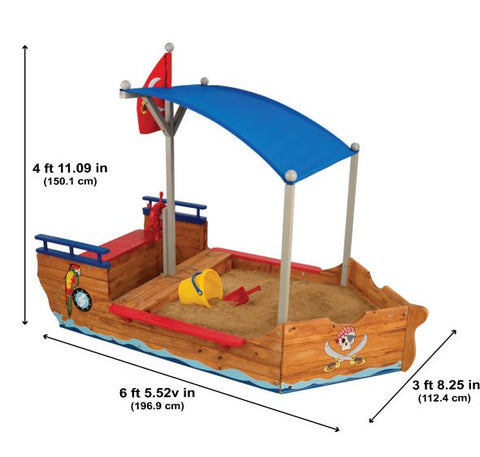 Pirate Sandboat - Sand Pit-Dinosaurs. Castles & Pirates, Imaginative Play, Kidkraft Toys, Outdoor Sand & Water Play, Playground Equipment, Sand, Sand Pit-Learning SPACE
