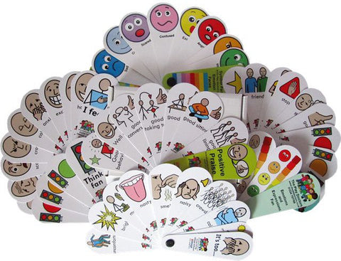 Positive behaviour 8 fan set-Additional Need, Calmer Classrooms, communication, Communication Games & Aids, Fans & Visual Prompts, Helps With, Neuro Diversity, Play Doctors, Primary Literacy, PSHE, Rewards & Behaviour, Social Emotional Learning, Stock-Learning SPACE