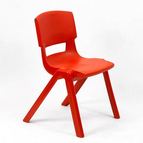 Postura+ One Piece Chair (Ages 11-13)-Classroom Chairs, Modular Seating, Seating-Poppy Red-Learning SPACE