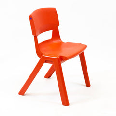 Postura+ One Piece Chair (Ages 4-5)-Classroom Chairs, Seating-Poppy Red-Learning SPACE