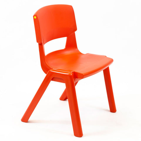 Postura+ One Piece Chair (Ages 6-7)-Chairs-Classroom Chairs, Seating-Poppy Red-Learning SPACE