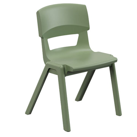 Postura+ One Piece Chair (Ages 8-10)-Classroom Chairs, Seating-Moss Green-Learning SPACE