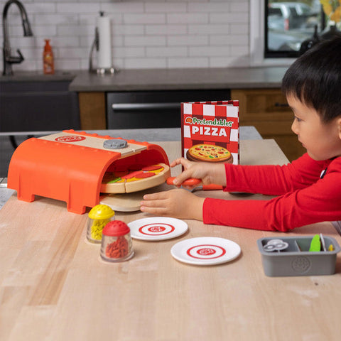 Pretendables Pizza Oven Set-Early years Games & Toys, Fat Brain Toys, Games & Toys, Gifts For 3-5 Years Old, Kitchens & Shops & School, Play Food, Play Kitchen Accessories, Pretend play-Learning SPACE