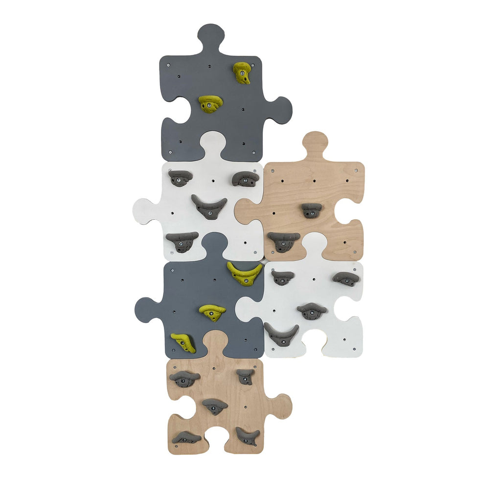 Puzzle Shaped Indoor Climbing Wall-Additional Need, Balancing Equipment, Gross Motor and Balance Skills, Helps With, Sensory Climbing Equipment-Grey-Colourful-Learning SPACE