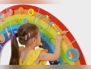 Rainbow Activity Wall Panels-Arts & Crafts-Additional Need, Fine Motor Skills, Helps With, Maths, Primary Maths, Rainbow Theme Sensory Room, Sensory Wall Panels & Accessories, Shape & Space & Measure, Strength & Co-Ordination, Viga Activity Wall Panel-Learning SPACE