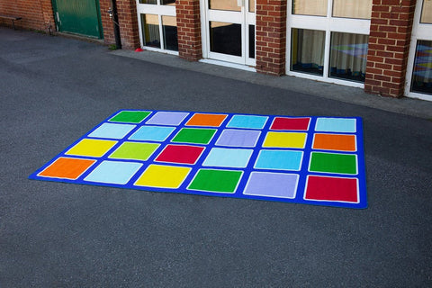 Rainbow™ Rectangle Outdoor Placement 3x2m Mat-Kit For Kids, Mats & Rugs, Multi-Colour, Rectangular, Rugs-Learning SPACE