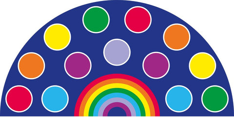 Rainbow™ Semi-Circle Placement 3x1.5m Carpet-Corner & Semi-Circle, Kit For Kids, Mats & Rugs, Multi-Colour, Placement Carpets, Rainbow Theme Sensory Room, Rugs-Medium-Learning SPACE