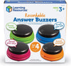 Recordable Answer Buzzers - Set of 4-Calmer Classrooms, communication, Communication Games & Aids, Helps With, Learning Resources, Neuro Diversity, Physical Needs, Primary Literacy, Sound, Sound Equipment, Speaking & Listening, Stock, Talking Buttons & Buzzers-Learning SPACE