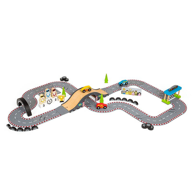 Roadway Race Day Set-Bigjigs Toys, Cars & Transport, Imaginative Play, Wooden Toys-Learning SPACE