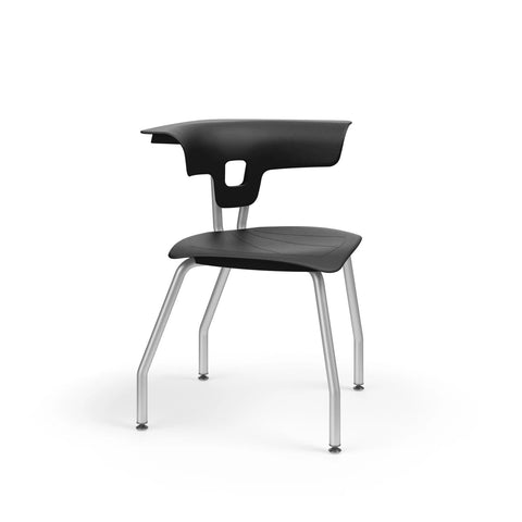 Ruckus 4 Leg Chair-Chairs-Classroom Chairs, Movement Chairs & Accessories, Seating-Black-Chrome-Learning SPACE