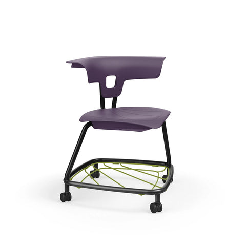 Ruckus Stack Chair With Storage Rack (Ages 8-11)-Classroom Chairs, Movement Chairs & Accessories, Seating-Purple Haze-Espresso Metallic-Learning SPACE