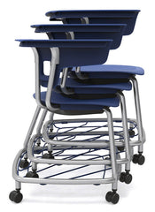Ruckus Stack Chair With Storage Rack (Ages 8-11)-Classroom Chairs, Movement Chairs & Accessories, Seating-Surf's Up-Chrome-Learning SPACE