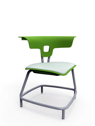 Ruckus Stack Chair Without Storage Rack (Ages 8-11)-Classroom Chairs, Movement Chairs & Accessories, Seating-Zesty Lime-Chrome-Learning SPACE