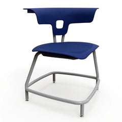 Ruckus Stack Chair Without Storage Rack (Ages 8-11)-Classroom Chairs, Movement Chairs & Accessories, Seating-Ultra Blue-Chrome-Learning SPACE