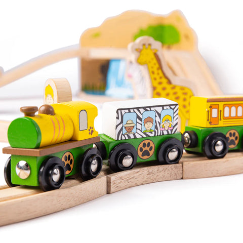 Safari Train Set-Bigjigs Rail, Cars & Transport, Gifts For 3-5 Years Old, Train, Wooden Toys-Learning SPACE