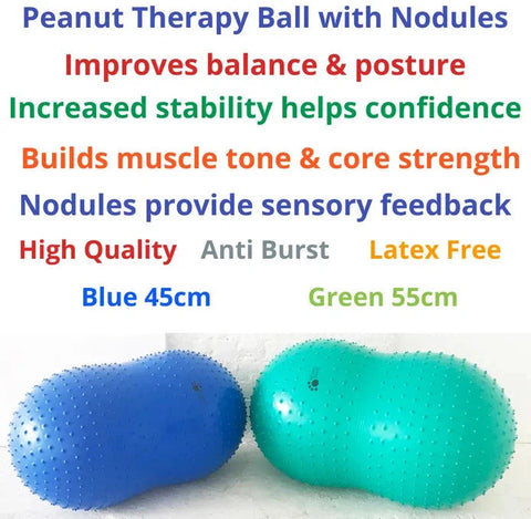 Sensory Peanut Ball with tactile nodules-Adapted Outdoor play, ADD/ADHD, AllSensory, Helps With, Matrix Group, Neuro Diversity, Physio Balls, Sensory & Physio Balls, Sensory Direct Toys and Equipment, Sensory Processing Disorder, Sensory Seeking, Strength & Co-Ordination, Tactile Toys & Books, Teen Sensory Weighted & Deep Pressure, Vestibular, Vibration & Massage-Learning SPACE
