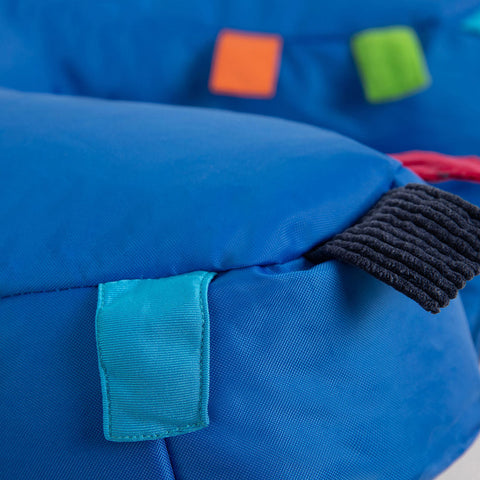 Sensory Touch Tags Support Seat Blue-Bean Bags & Cushions, Cushions, Eden Learning Spaces, Physical Needs, Stock, Tactile Toys & Books-Learning SPACE