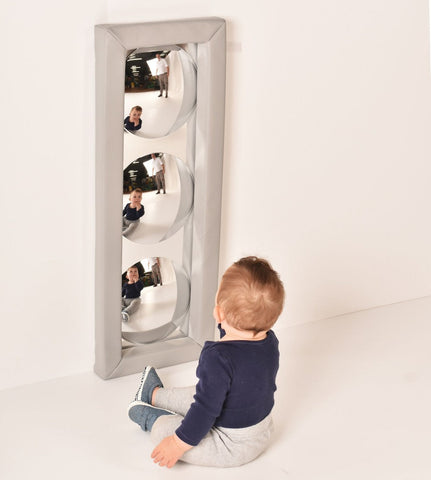 Soft Frame Mirror with 3 Dome Bubbles-AllSensory, Helps With, Matrix Group, Padding for Floors and Walls, Sensory Mirrors, Sensory Seeking, Soft Frame Mirrors, Wall Padding-Learning SPACE