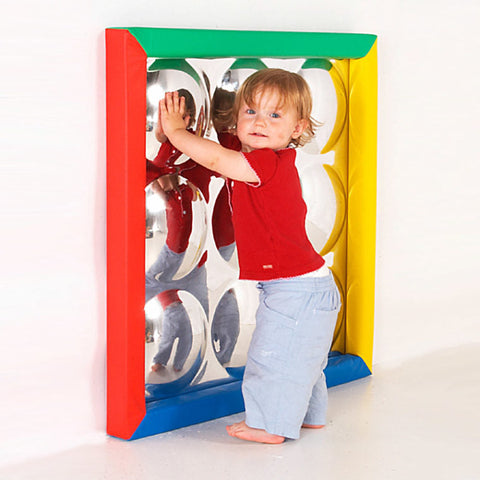 Soft Frame Mirror with 9 Dome Bubbles (840mm)-AllSensory, Gifts For 1 Year Olds, Helps With, Matrix Group, Padding for Floors and Walls, Sensory Mirrors, Sensory Seeking, Soft Frame Mirrors, Wall Padding-Learning SPACE