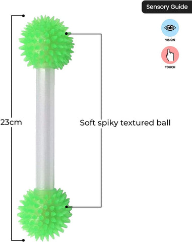 Spikey Light up Double Baton-AllSensory, Cause & Effect Toys, Core Range, Down Syndrome, Helps With, Sensory Light Up Toys, Sensory Seeking, Stock, Visual Sensory Toys-Learning SPACE