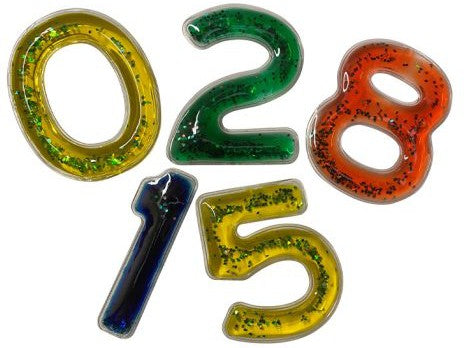 Squidgy Sparkle Gel Numbers 0-9-AllSensory, Counting Numbers & Colour, Dyscalculia, Early Years Literacy, Early Years Maths, Fidget, Fidget Sets, Helps With, Learning Difficulties, Light Box Accessories, Maths, Neuro Diversity, Primary Maths, Sensory Seeking, Tactile Toys & Books-Learning SPACE