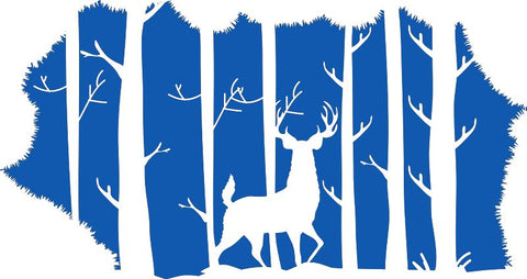 Stag in the Forest Wall Decor-Nature Sensory Room, Sticker, Wall & Ceiling Stickers, Wall Decor-Blue-25x13 cm-Learning SPACE