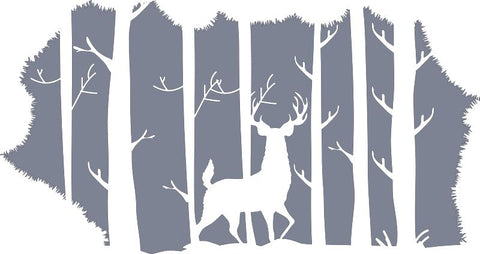 Stag in the Forest Wall Decor-Nature Sensory Room, Sticker, Wall & Ceiling Stickers, Wall Decor-Grey-25x13 cm-Learning SPACE