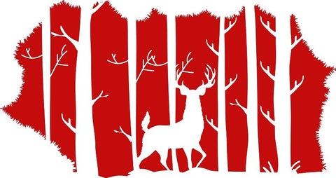 Stag in the Forest Wall Decor-Nature Sensory Room, Sticker, Wall & Ceiling Stickers, Wall Decor-Red-25x13 cm-Learning SPACE