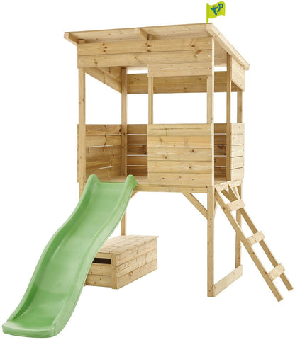 TP Tree Tops Wooden Tower Playhouse-Outdoor Climbing Frames, Outdoor Slides, Play Houses, Playground Equipment, Playhouses, TP Toys-With Slide-Learning SPACE