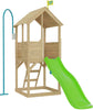 TP Treehouse Wooden Playhouse-Outdoor Climbing Frames, Outdoor Slides, Outdoor Swings, Play Houses, Playground Equipment, Playhouses, TP Toys-With Firemans Pole & Slide-Learning SPACE